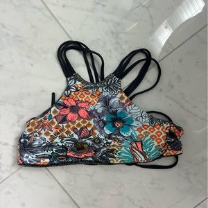 Maaji Reversible Mix and Match Highneck Lace Up Bikini Top XS